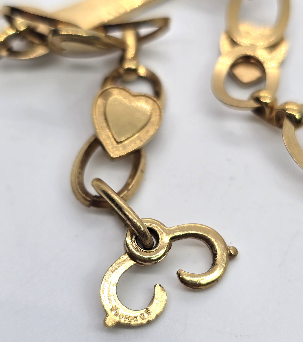 La Mode vintage 12k yellow gold filled sweetheart bracelet with name plate