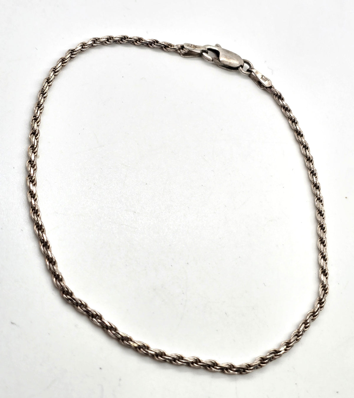 Twisted rope Chain sterling silver vintage 8 inch tennis bracelet