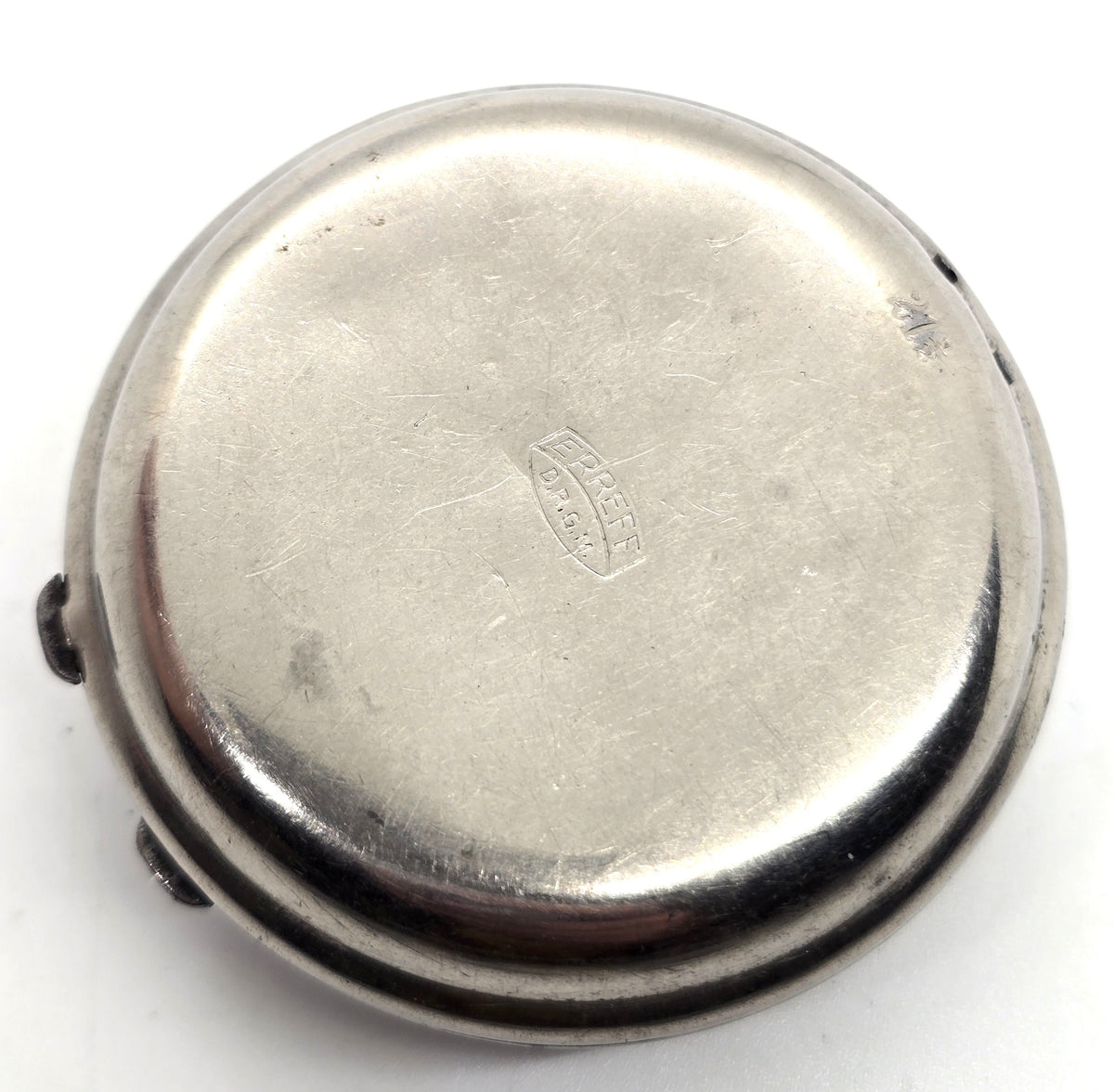 WWII German vintage ERREFF DRGM pocket watch silver toned protector