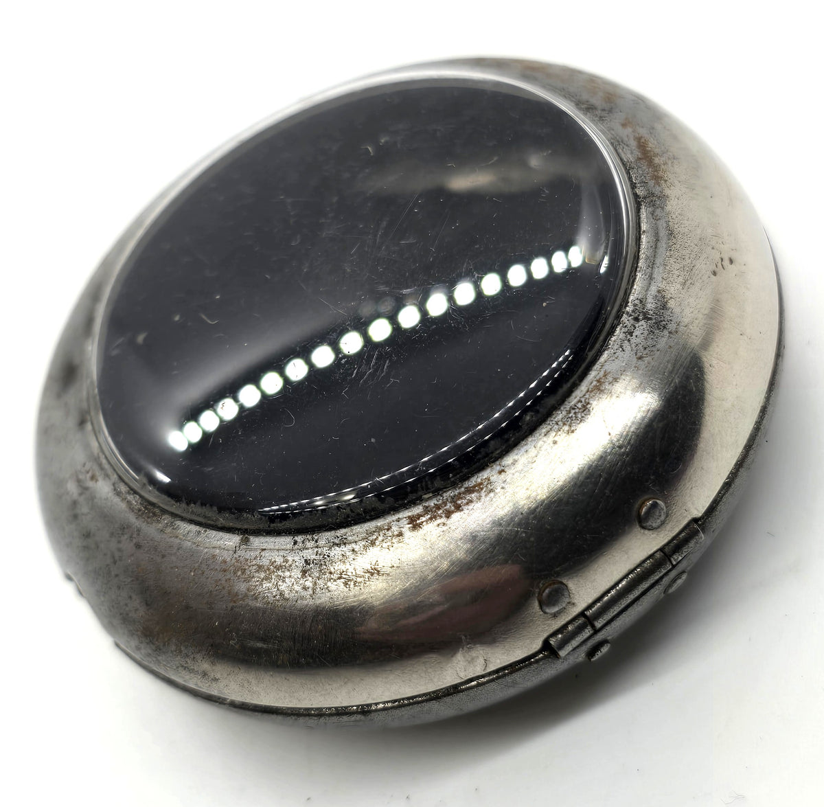 WWII German vintage AWR pocket watch silver toned protector case