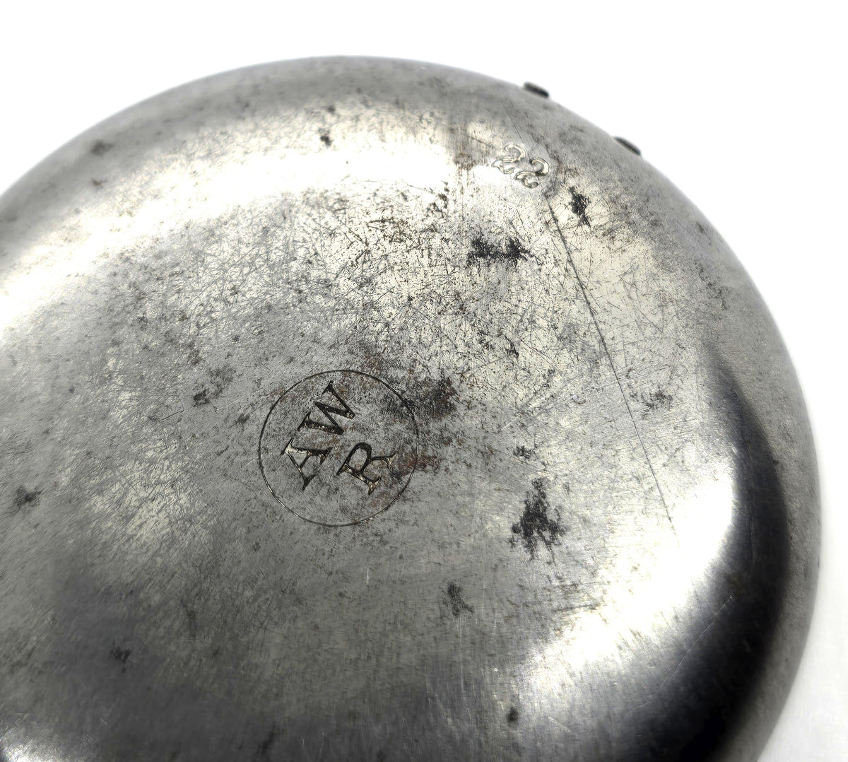 WWII German vintage AWR pocket watch silver toned protector case