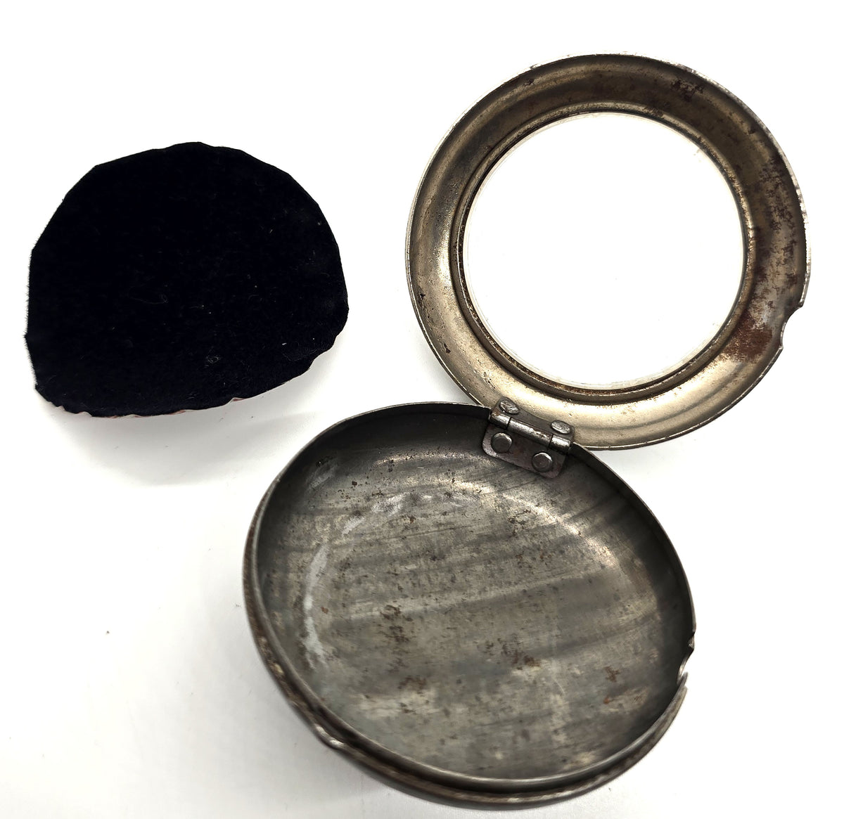 WWII German vintage AWR pocket watch silver toned protector case