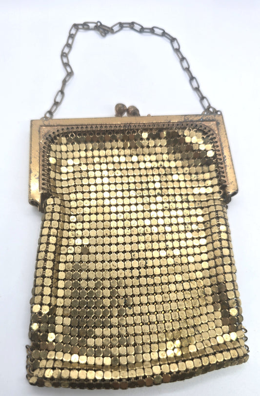 Vintage retro gold mesh chainmail vintage clutch purse