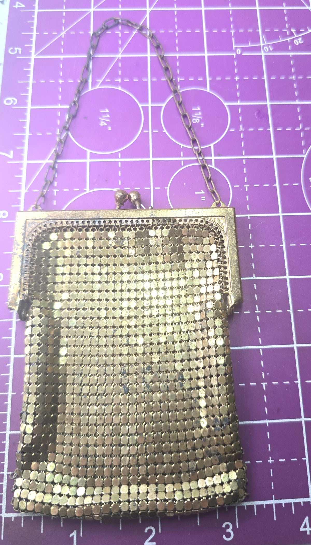 Vintage retro gold mesh chainmail vintage clutch purse