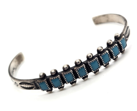 Bell trading Zuni vintage sterling silver stamped vintage cuff bracelet