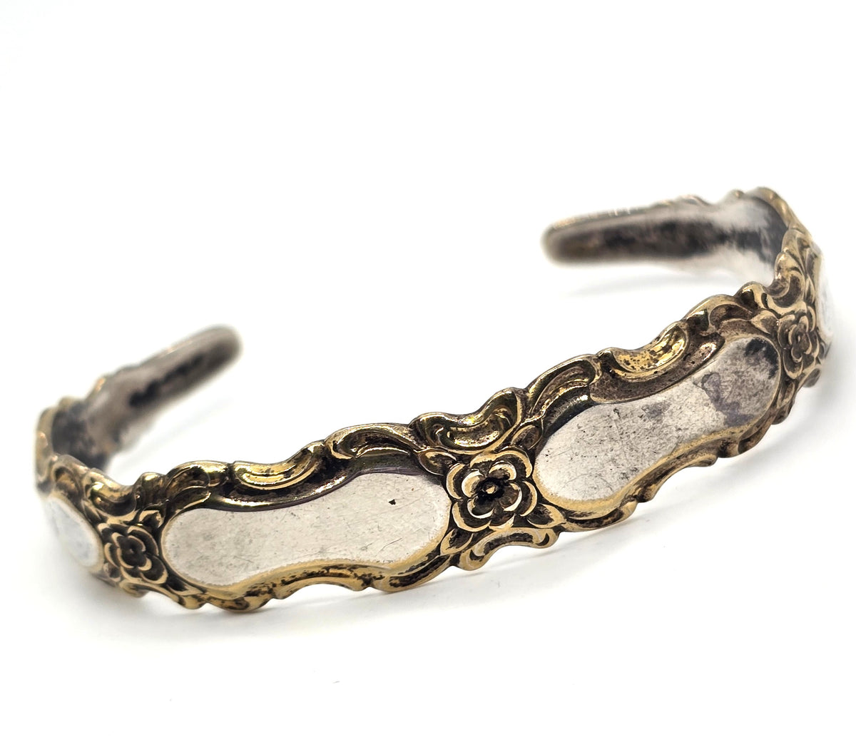 Golden Trianon by International Sterling Silver Gold Filled Vintage Cuff Bracelet