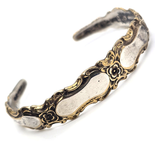 Golden Trianon by International Sterling Silver Gold Filled Vintage Cuff Bracelet