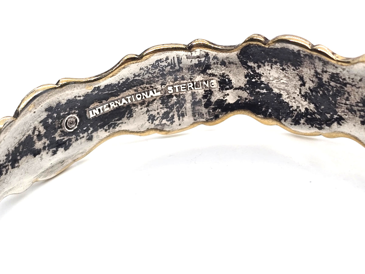 Golden Trianon by International Sterling Silver Gold Filled Vintage Cuff Bracelet
