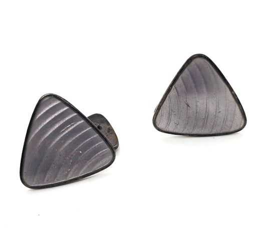 Aksel Holmes Norway Lilac Purple Guilloche Enamel Sterling Silver Cufflinks
