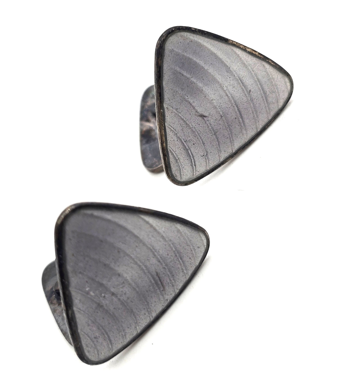 Aksel Holmes Norway Lilac Purple Guilloche Enamel Sterling Silver Cufflinks