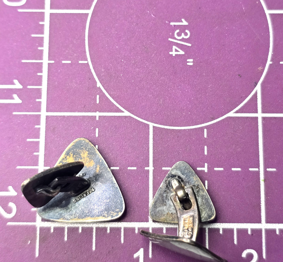 Aksel Holmes Norway Lilac Purple Guilloche Enamel Sterling Silver Cufflinks