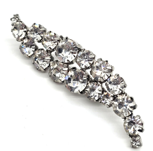 Clear vintage long rhinestone MCM atomic scatter brooch