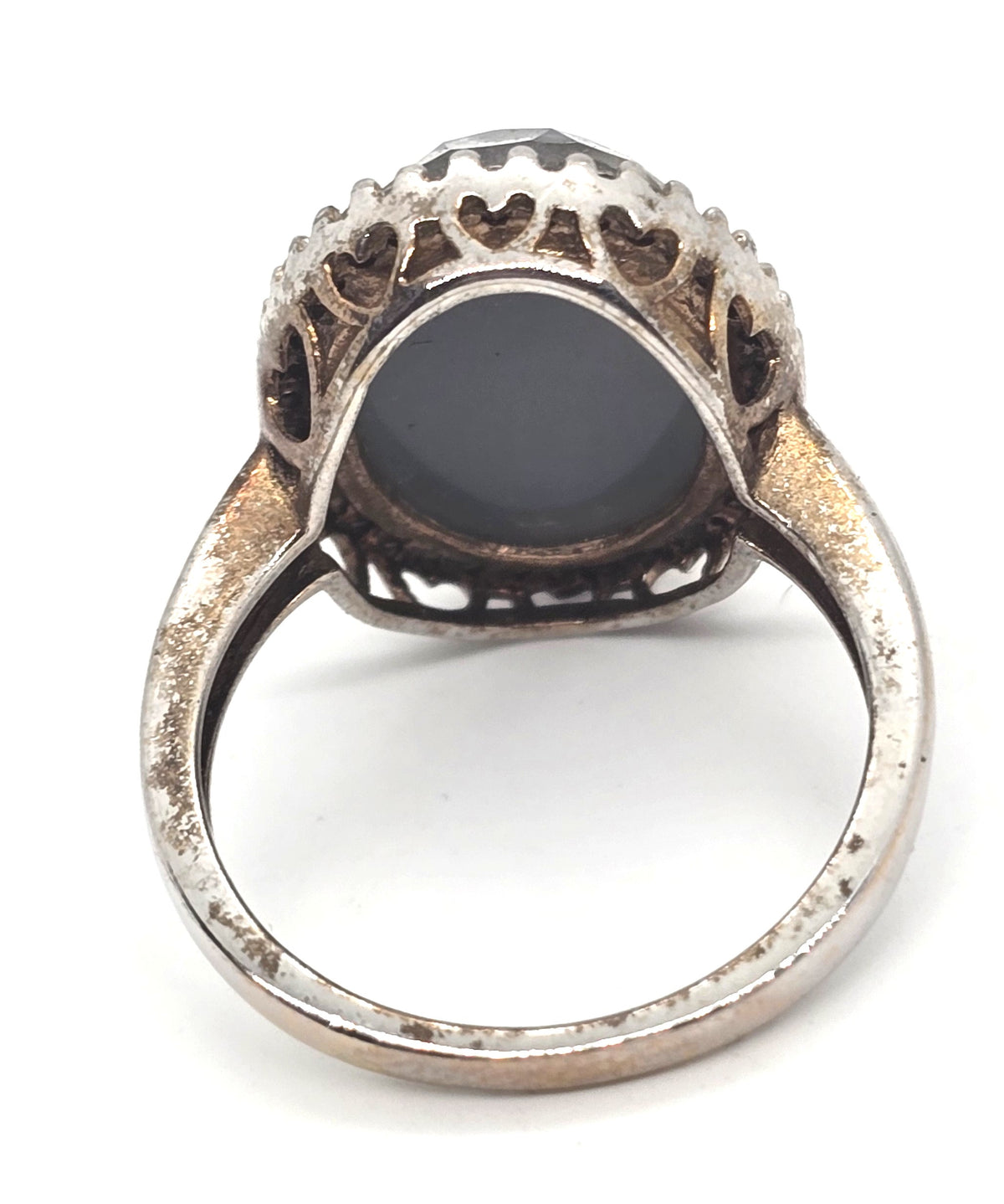 Purple Aura druzy Doublet Quartz filigree sterling silver designer ring size 9