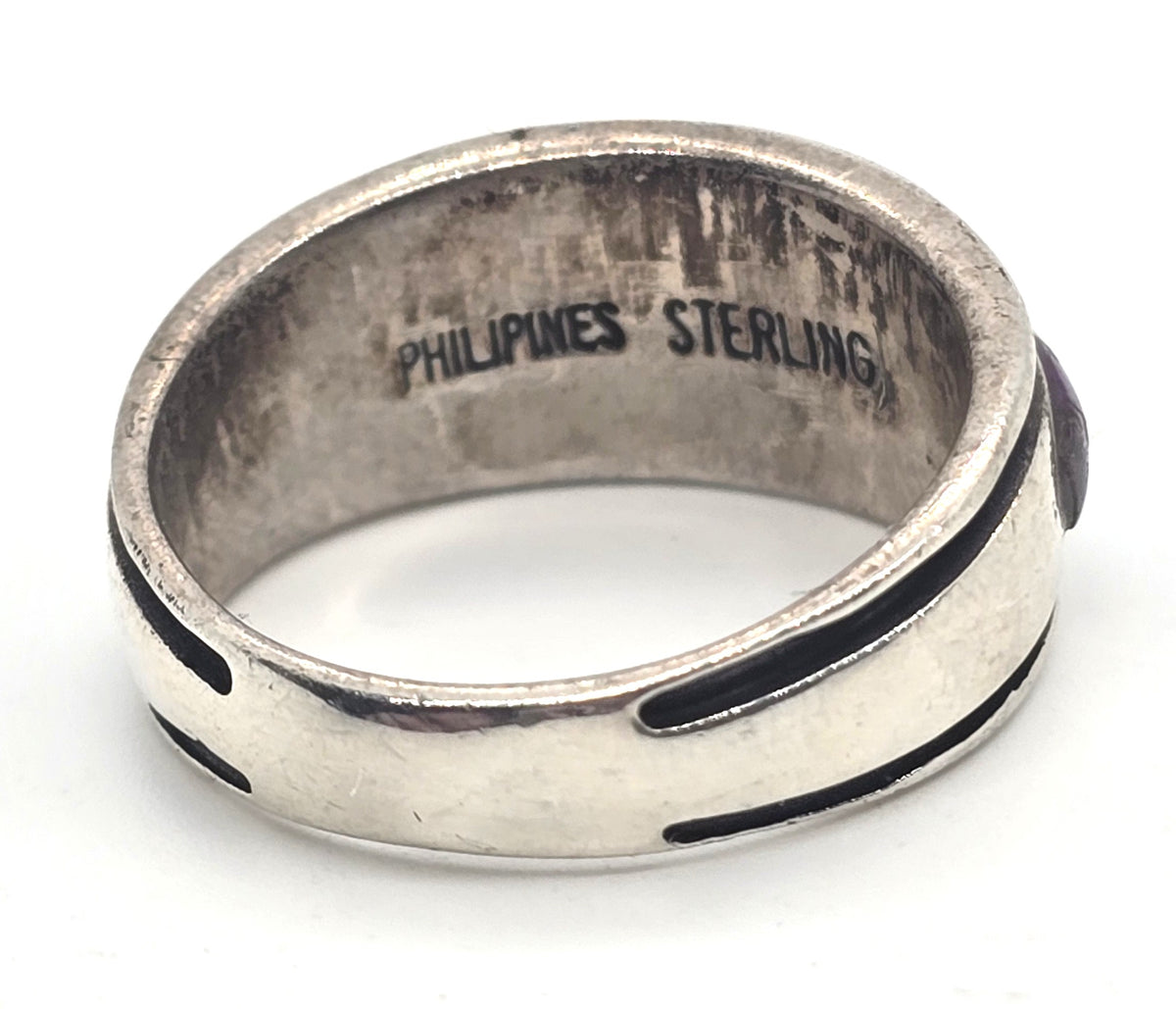 Multi Gemstone Inlay Opal Sterling Silver Philippines ring band size 8