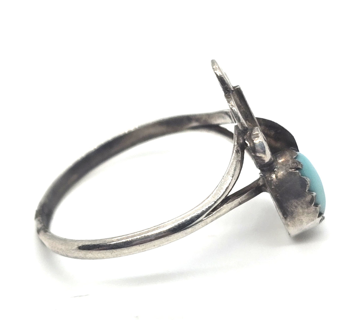 Turquoise turquoise small petite Navajo vintage sterling silver ring size 5.25