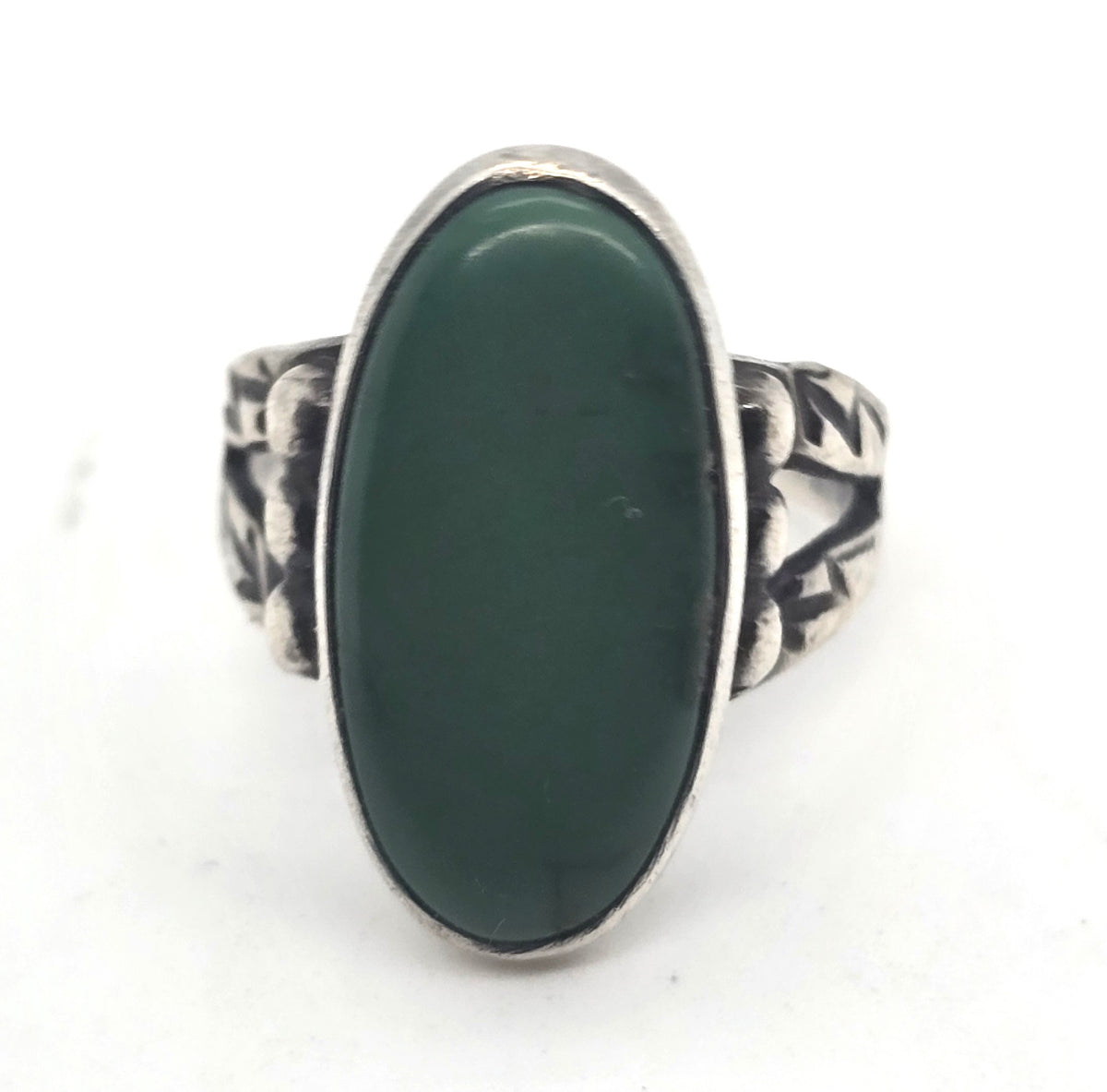 Turquoise Native American vintage sterling silver stamped split shank ring size 4075