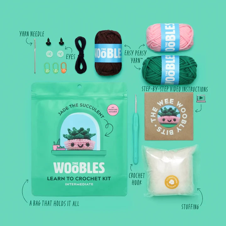 The Woobles Jade the Succulent Crochet Kit plants
