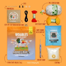 The Woobles Minecraft Chicken Jockey Bundle Crochet Kit bundle pack