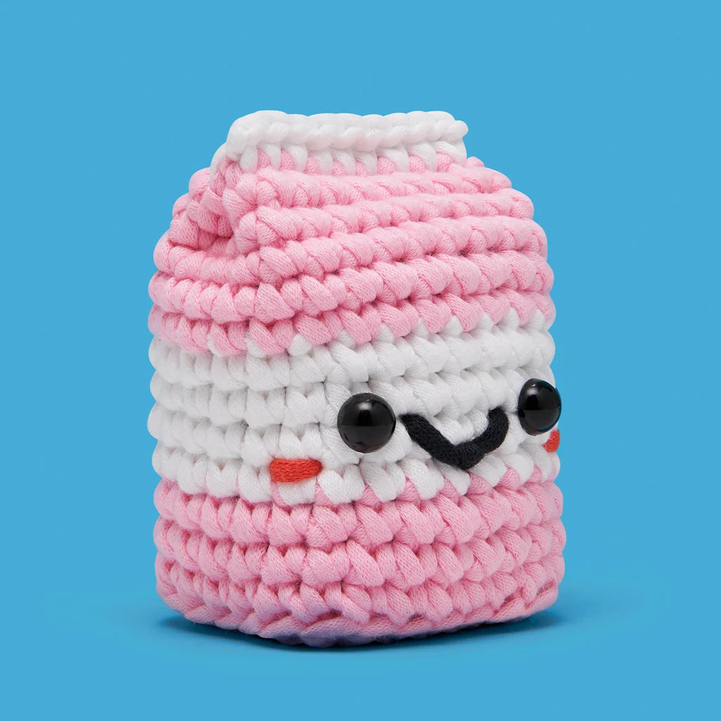 The Woobles Darcy the strawberry milk all in one crochet kit
