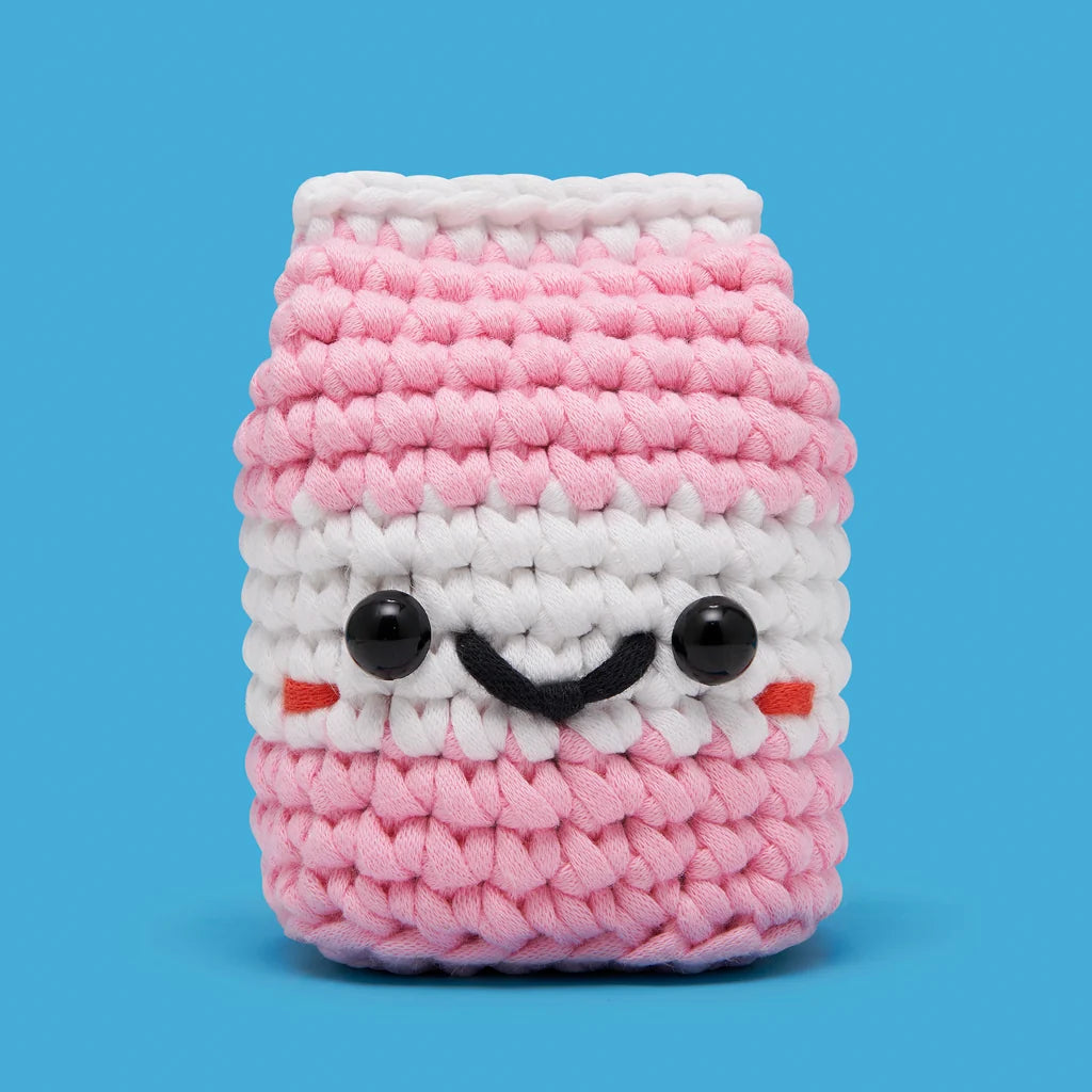 The Woobles Darcy the strawberry milk all in one crochet kit