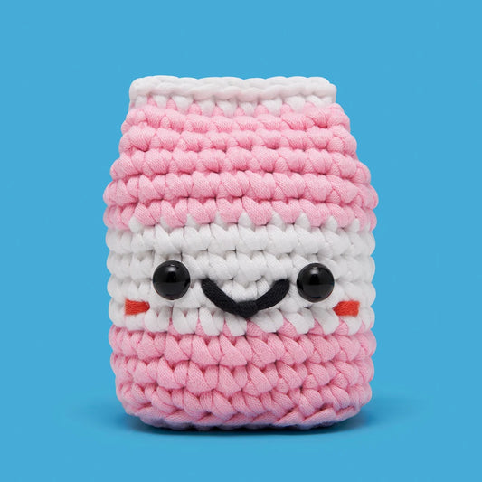 The Woobles Darcy the strawberry milk all in one crochet kit