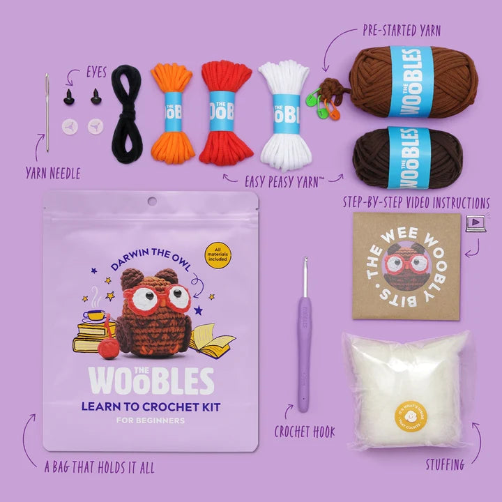 The Woobles Darwin the Owl Crochet Kit