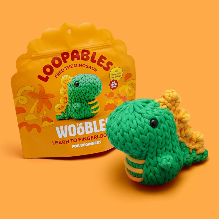 The Woobles Fred the Dino Loopables Kit Hand loop Crochet