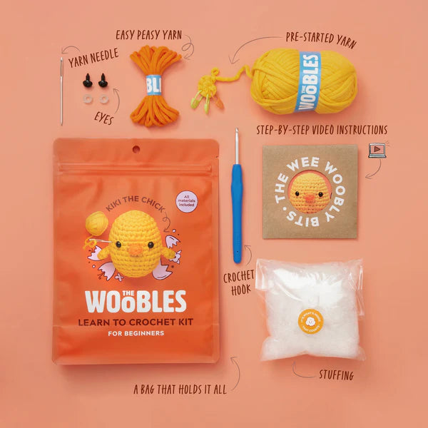 The Woobles Kiki the Chick Crochet Kit Beginner Crochet Kit