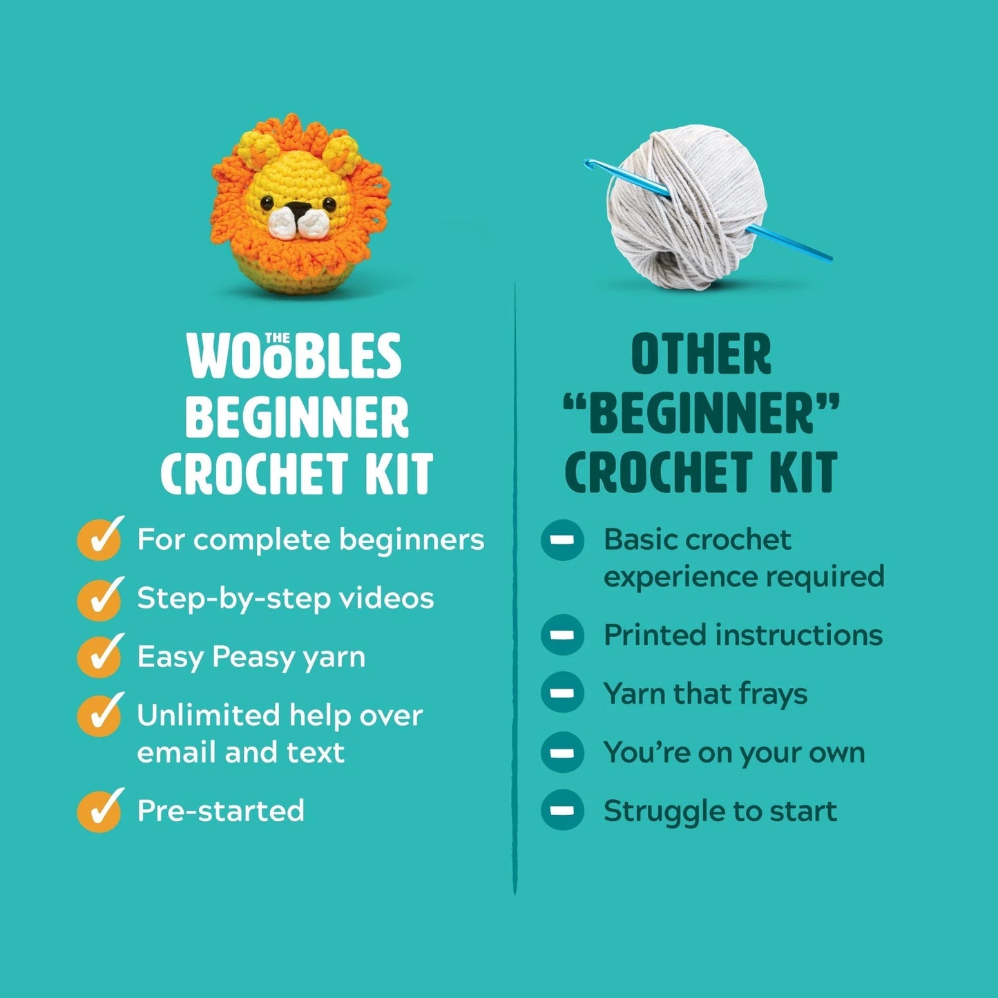 The Woobles Ursa the Venusian Crochet Kit Glow in the Dark