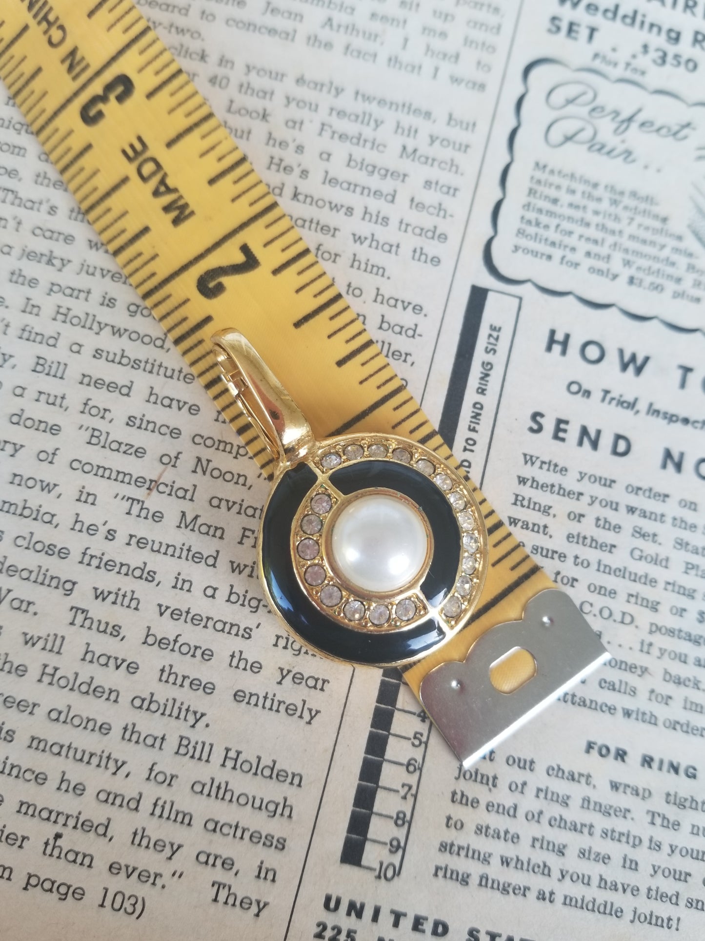 Swarovski 14k gold filled freshwater pearl necklace with genuine rhinestone pendant signed