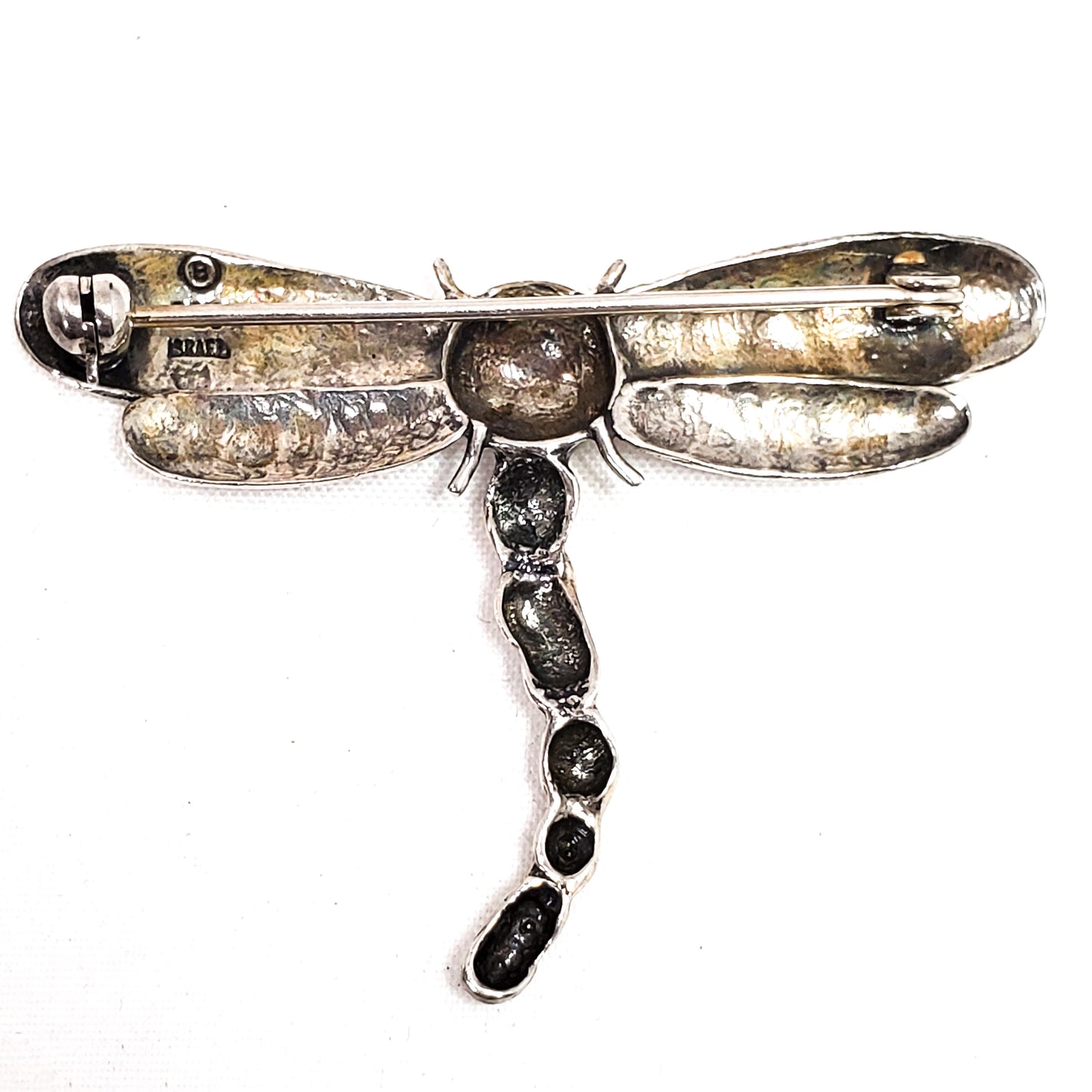 Dragonfly Bar-On Israel sterling silver vintage brooch 925