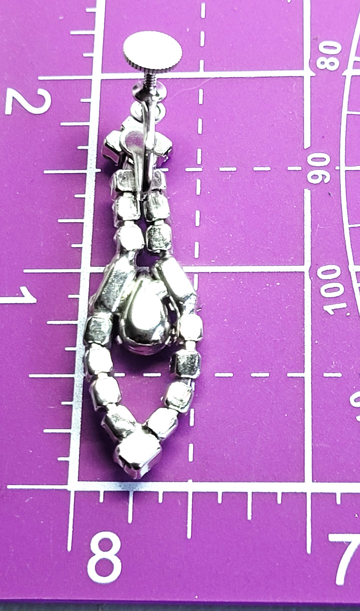 Palm Fifth Avenue NIB rhodium plated rhinestone demi set necklace earrings
