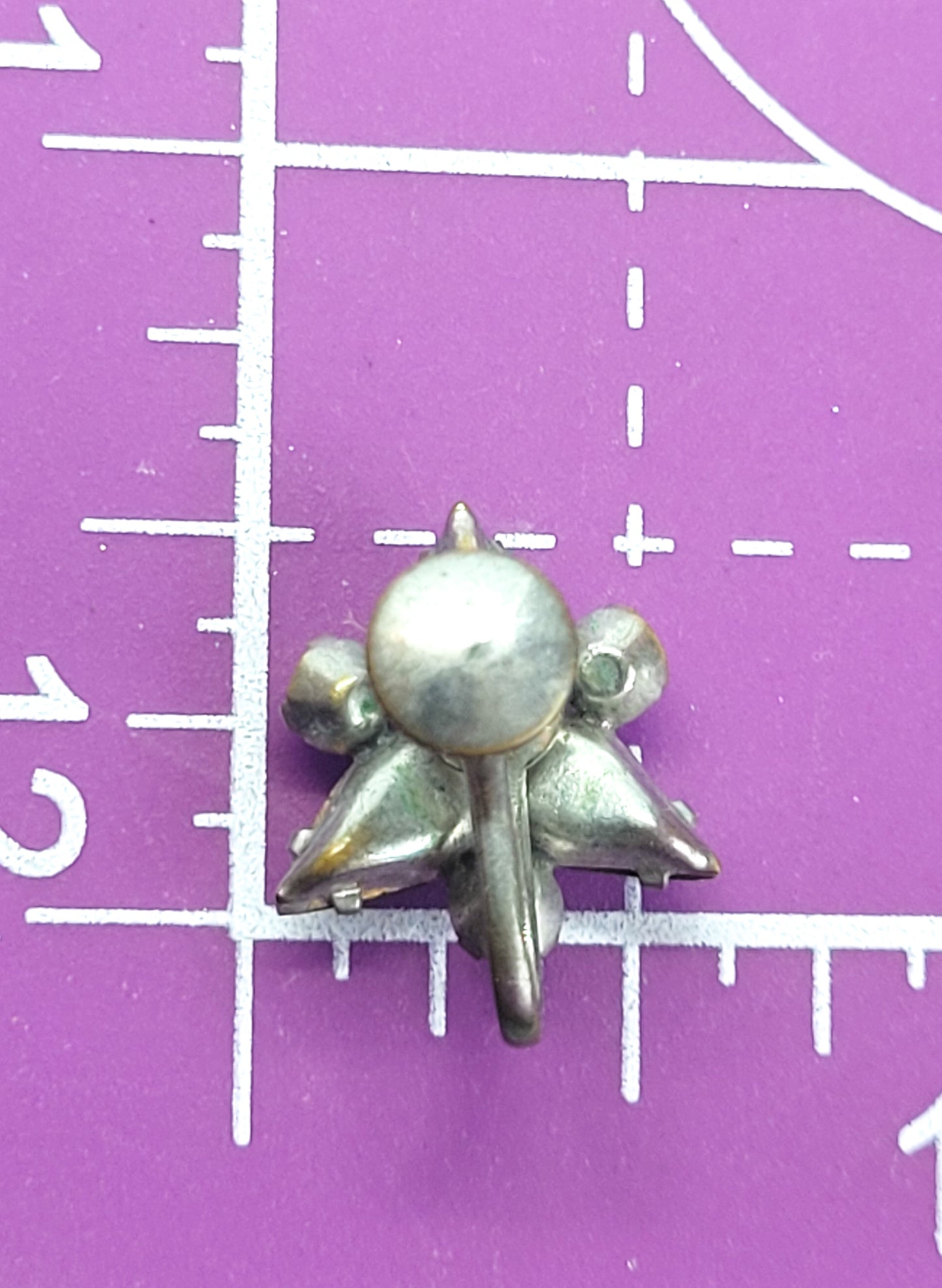 Trillion clear vintage rhinestone pear cut cluster screw back earrings mid century