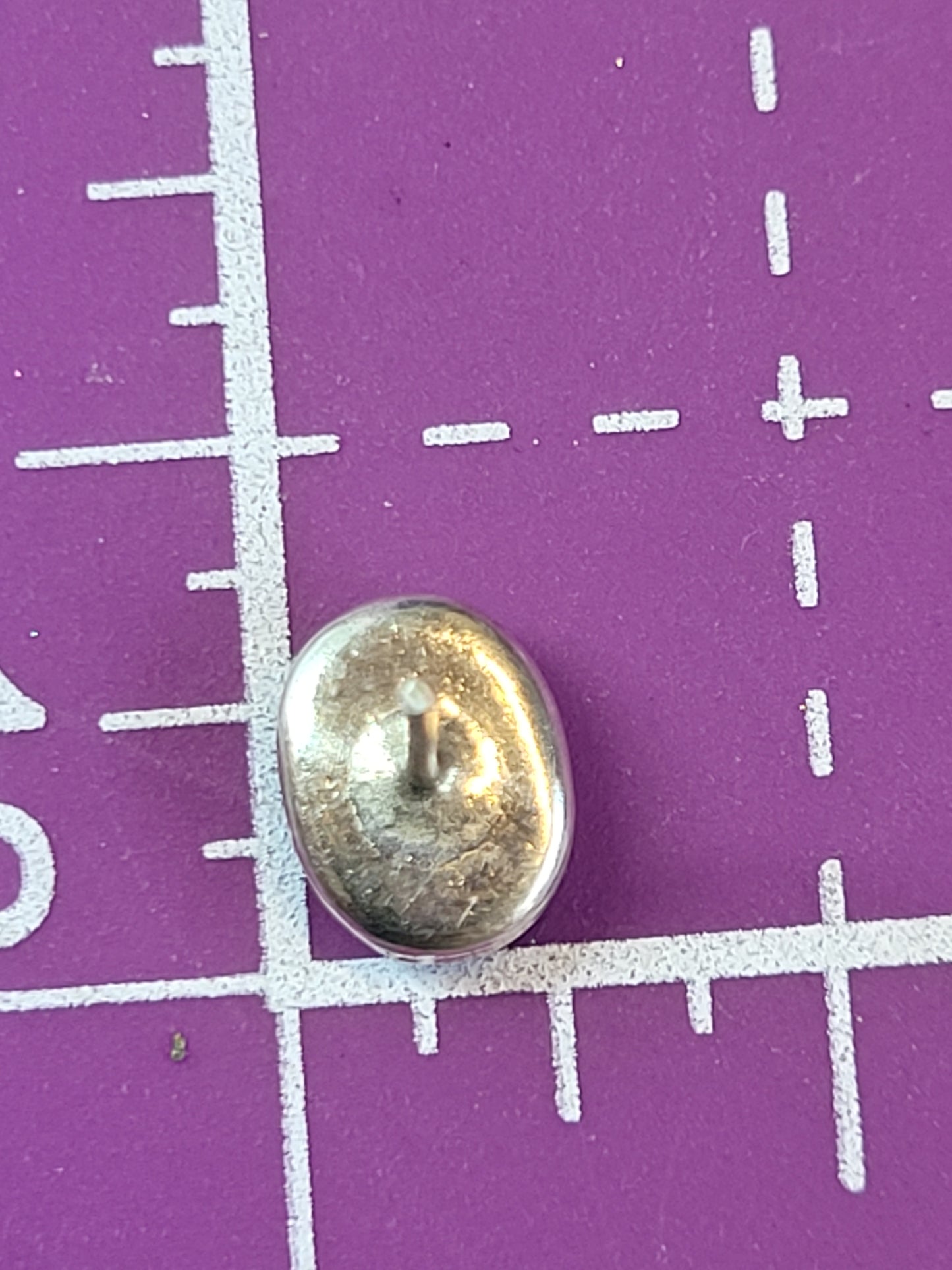 Purple Cat's eye gemstone sterling silver vintage stud earrings 925