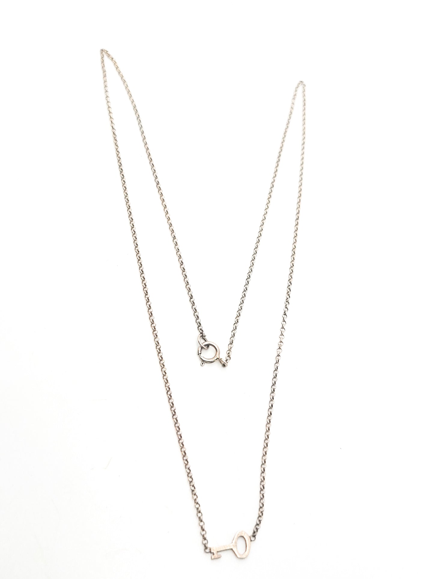 Secret Key delicate sterling silver dainty vintage chain necklace 925