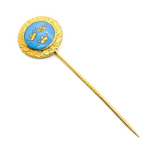 CC Sporrong co Stockholm Royal Oder of Sweden three crowns vitnage lapel pin