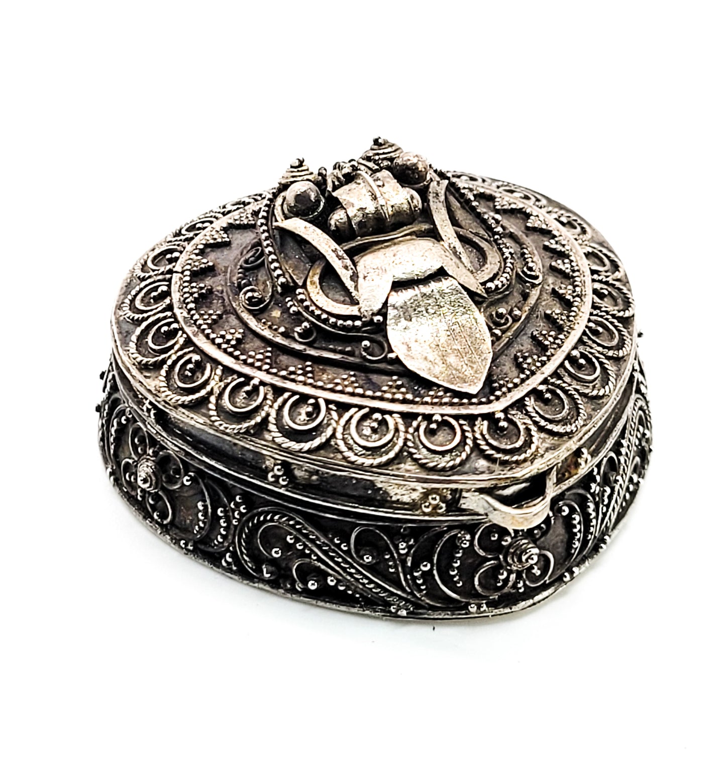 Rangda Balinese demon Queen Large mask sterling silver vintage trinket box jewelry