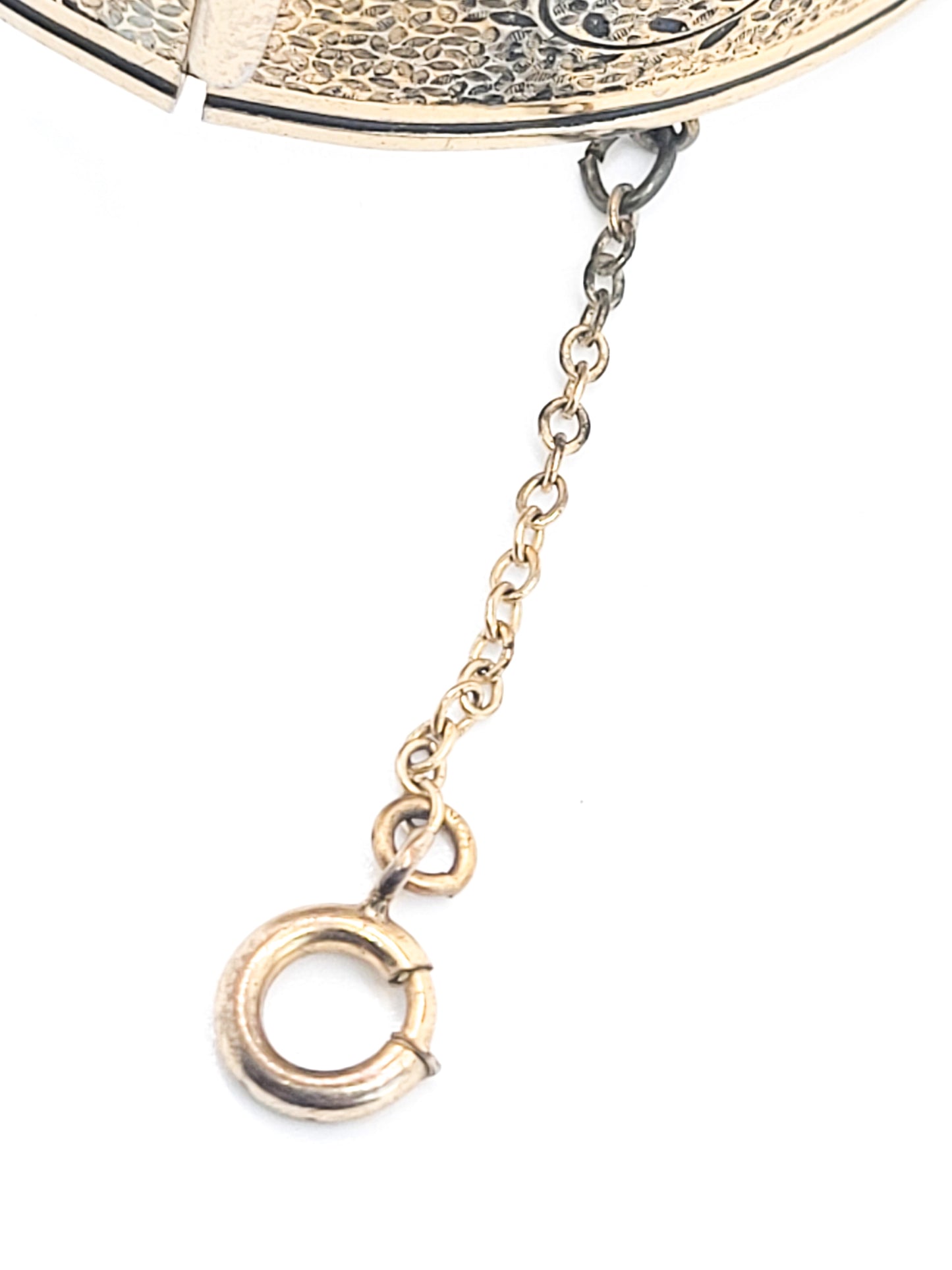 Coro Pegasus signed dichroic glass faux pearl taille d'épargne rhinestone cuff bracelet