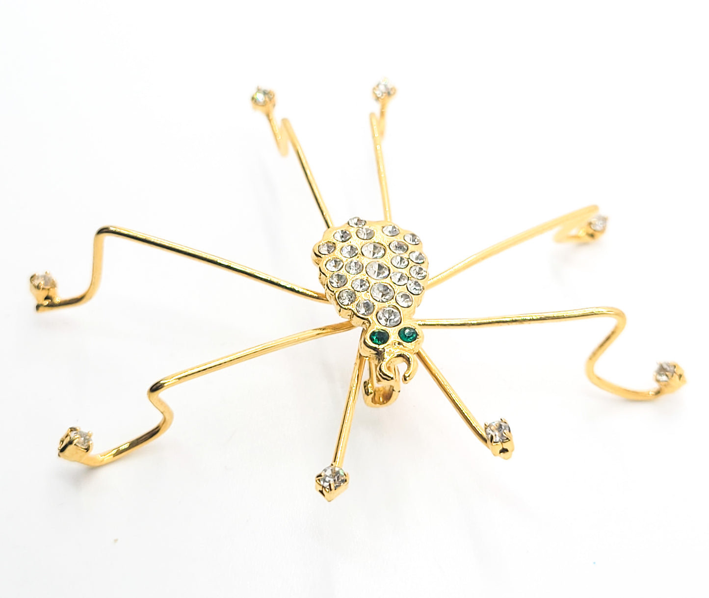 Rhinestone spider insect 3D walking pave set clear chaton brooch