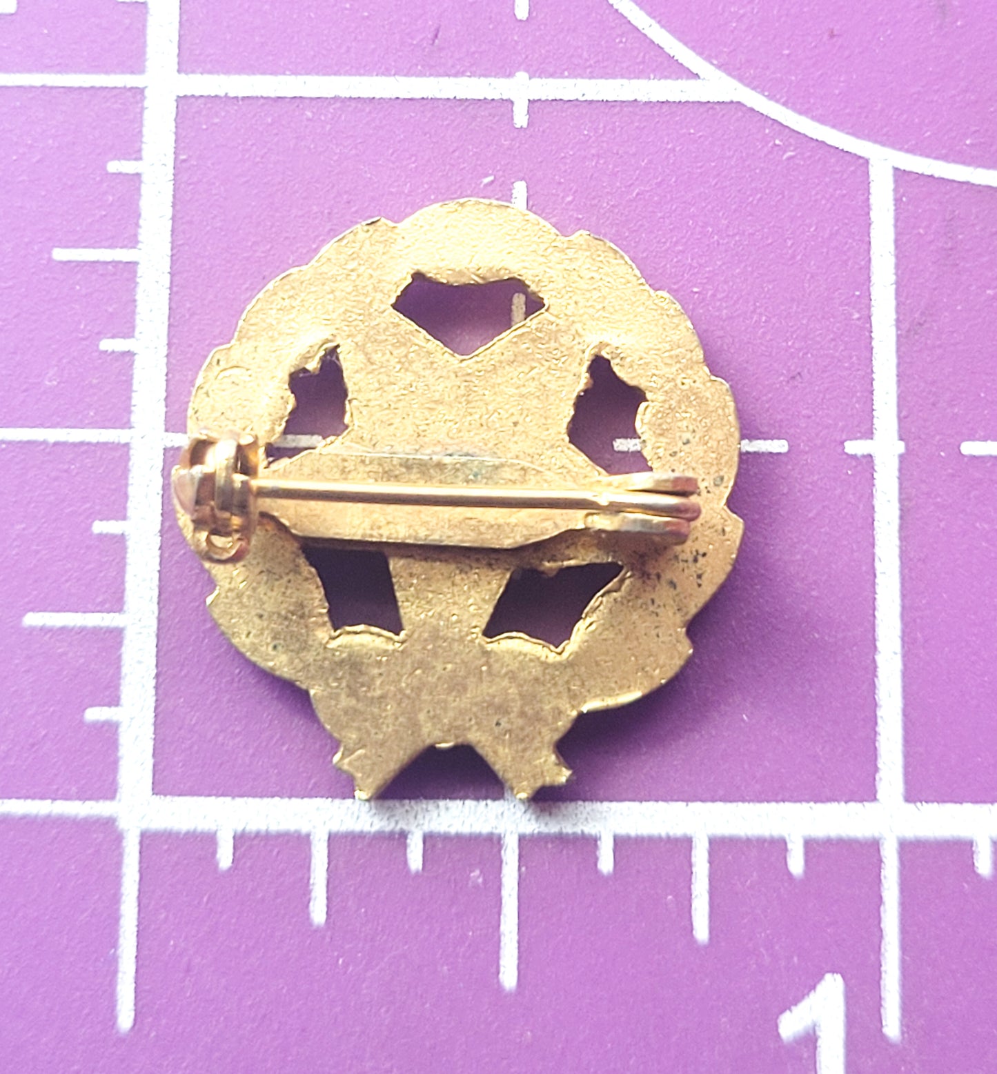 Order of the Eastern Star Masonic gold tone enamel 25 year vintage brooch