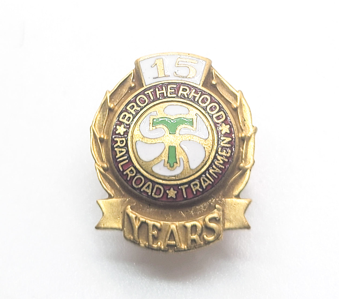 Brotherhood railroad trainmen 15 year Jostens union made enamel badge pin