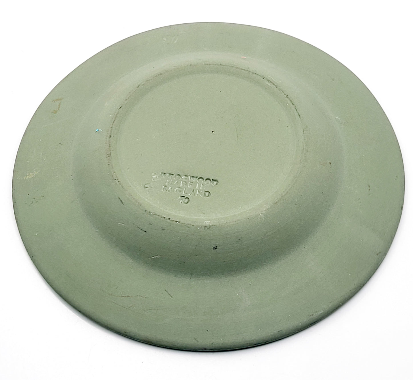 Wedgwood green jasperware vintage 3 slot angel ashtray