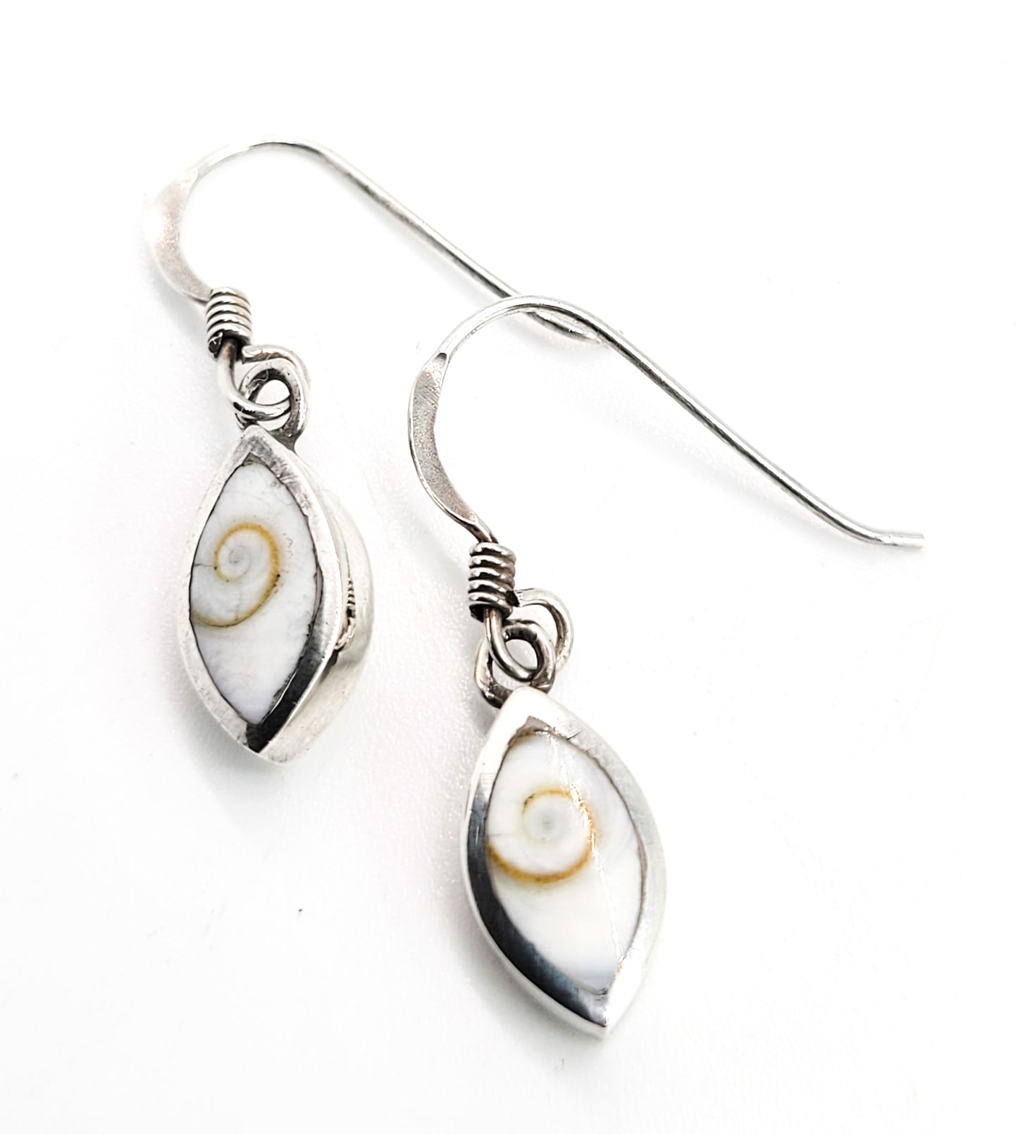 Dainty Eye of Shiva Teardrop sterling silver dangle earrings