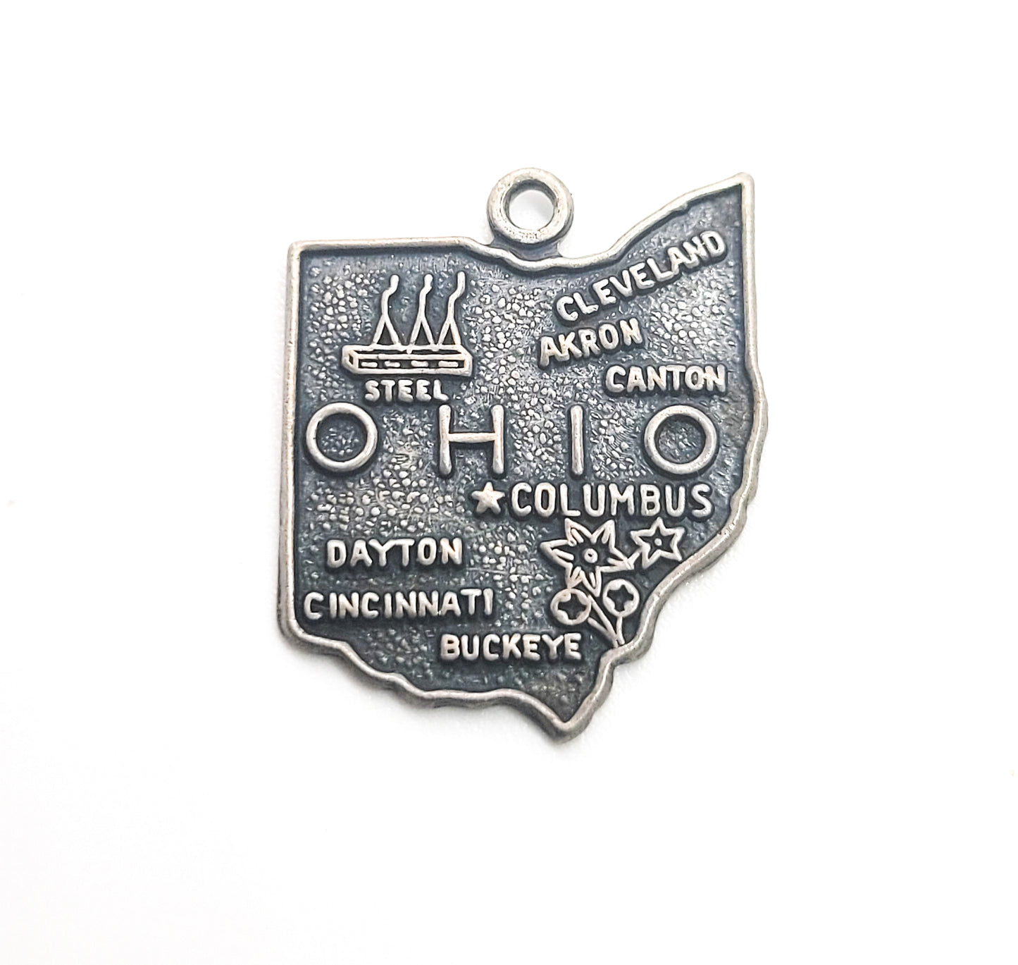 Ohio state vintage sterling silver bracelet Charm FULLER, GEO. H. & SON COMPANY
