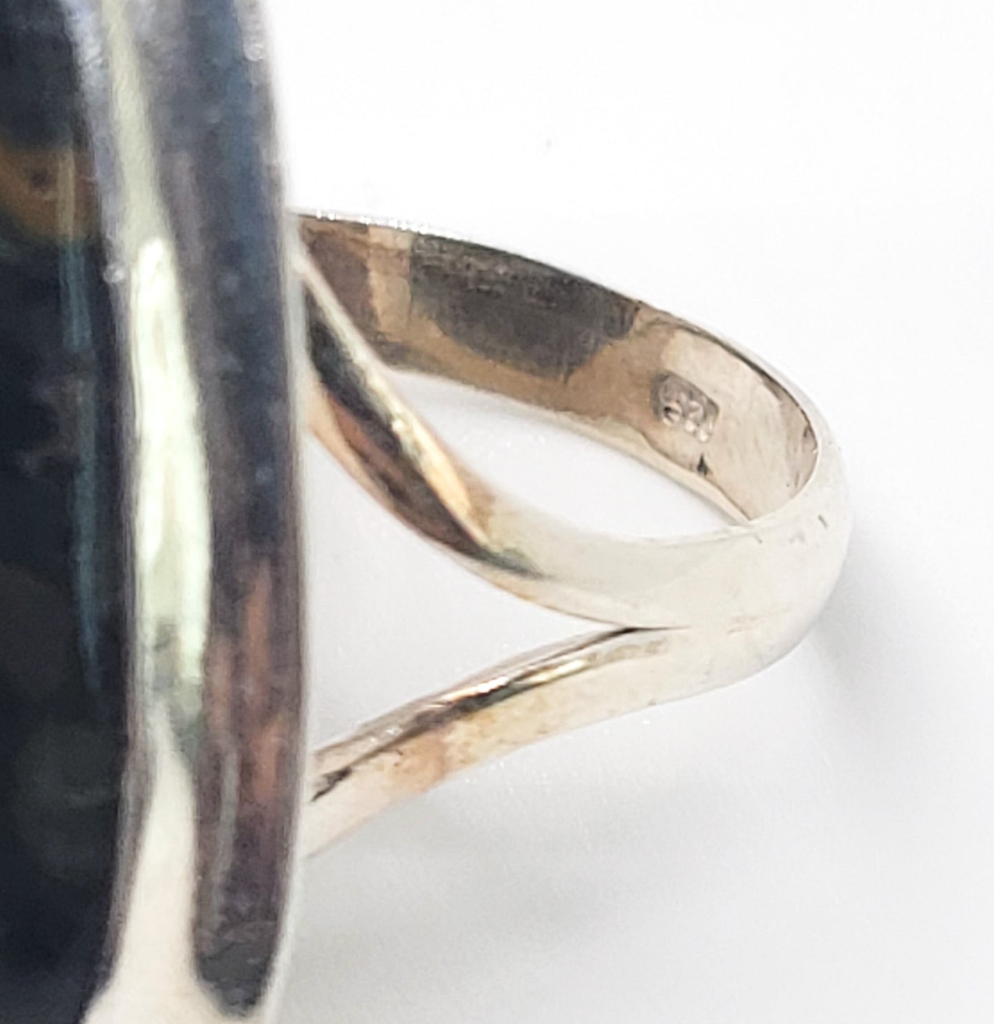 Ocean Jasper Tear dropped Large sterling silver statement ring size 8
