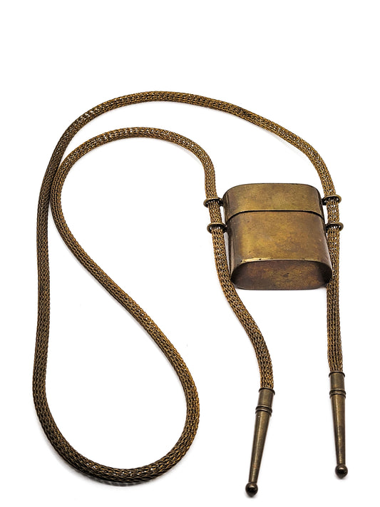 Kitab locket Brass secret box slider pouch vintage bolero necklace