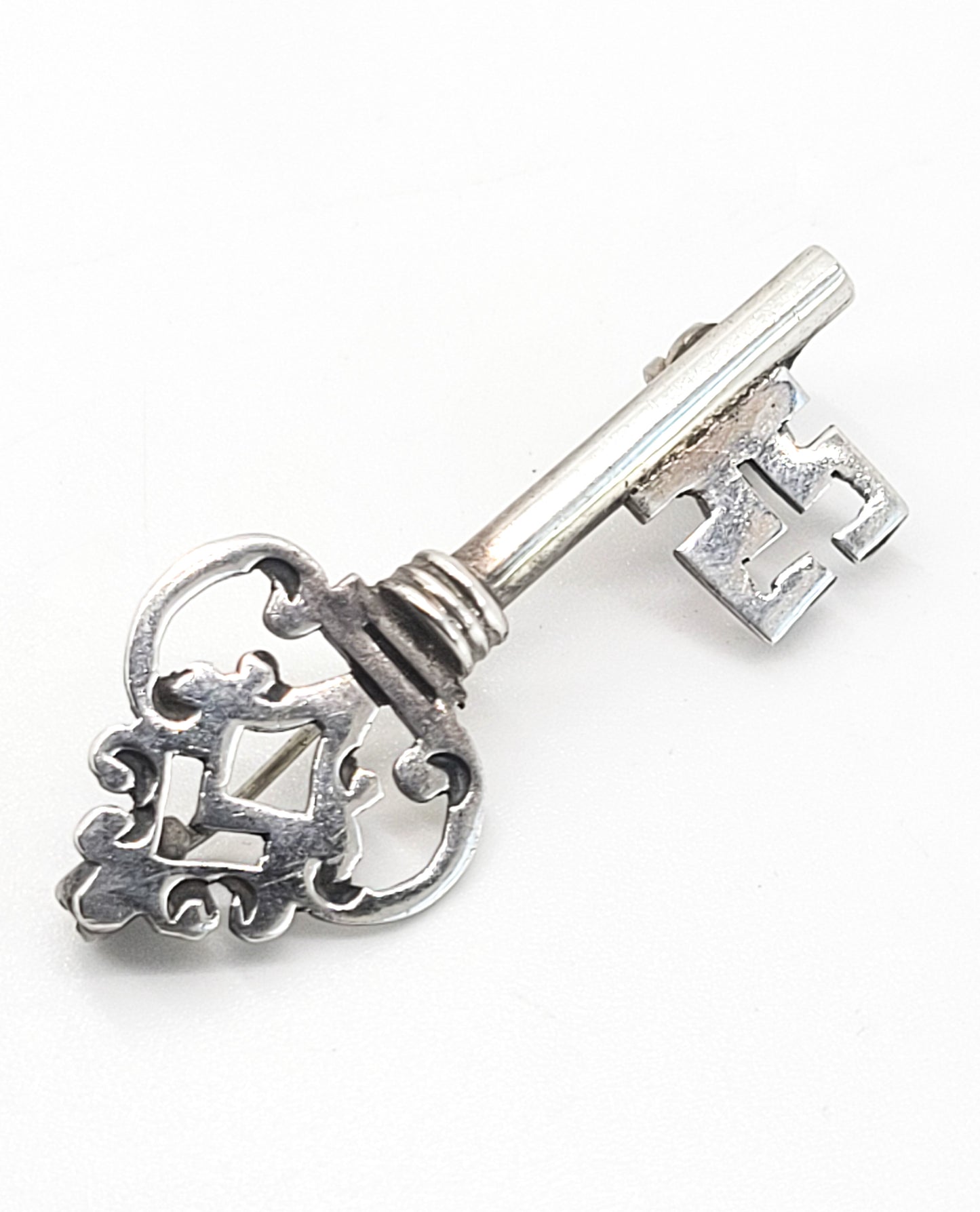 RBH Skeleton Key artisan vintage sterling silver handcrafted brooch