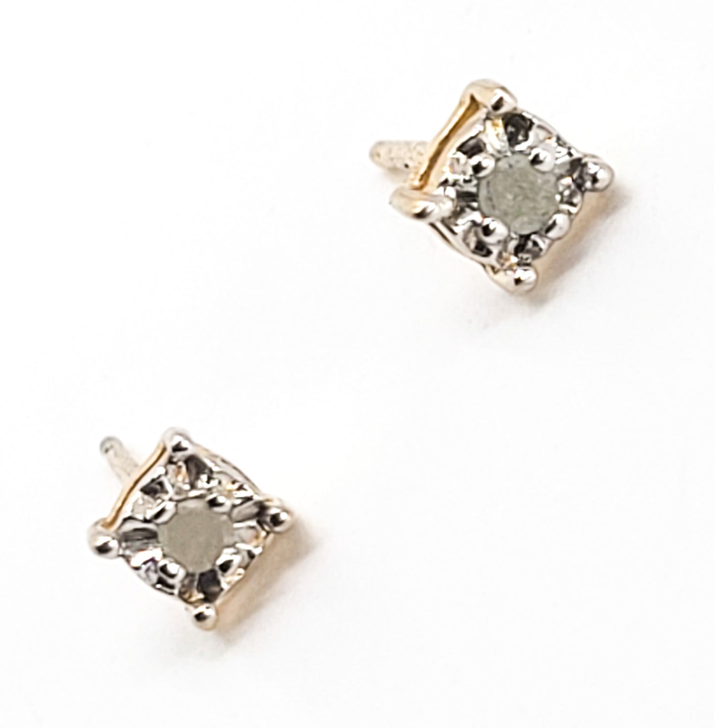 RSE Diamond gold over sterling silver signed stud earrings