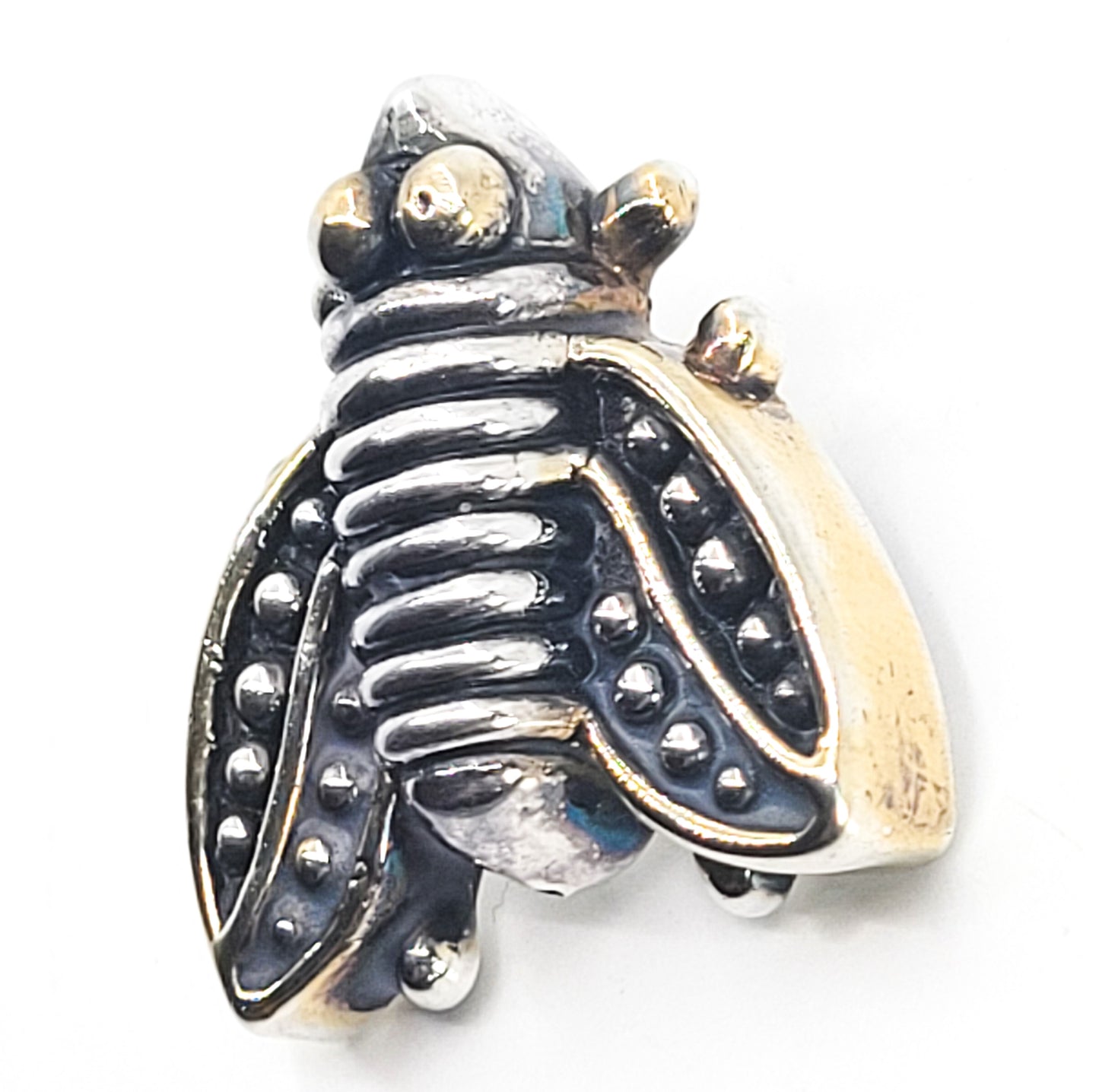 Simon Sebbag SSD Bee Puffy figural sterling silver vintage brooch pin signed