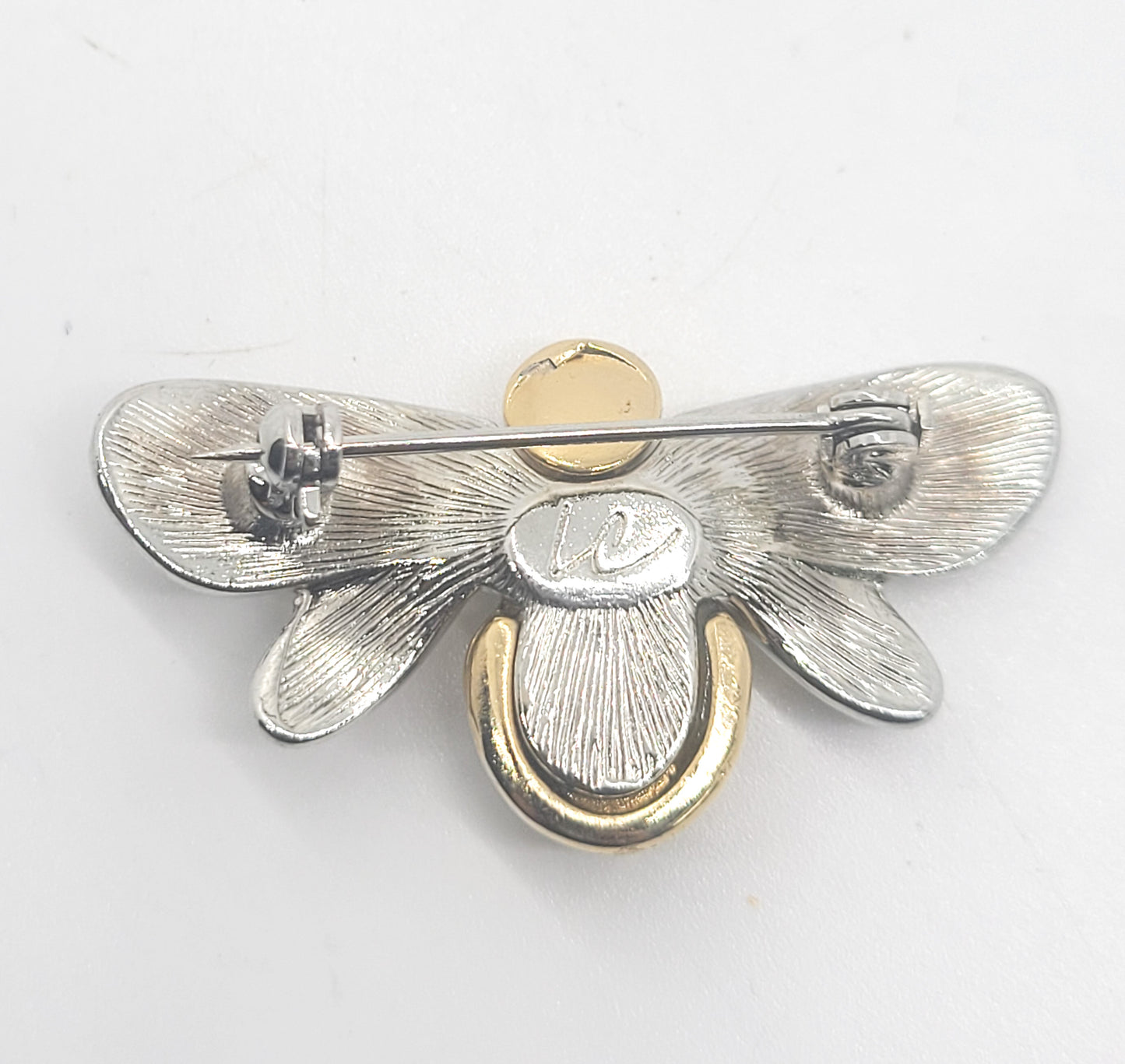 Liz Claiborne silver and gold toned bumble bee brooch LC